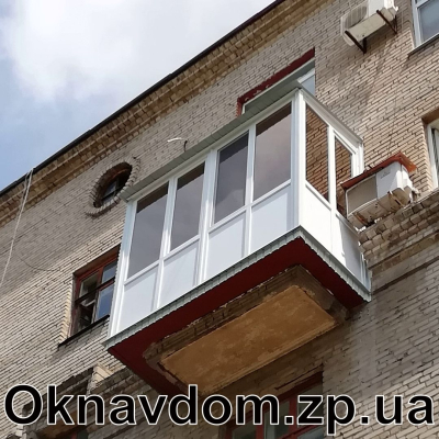 Французский балкон с увеличением размеров плиты в Запорожье